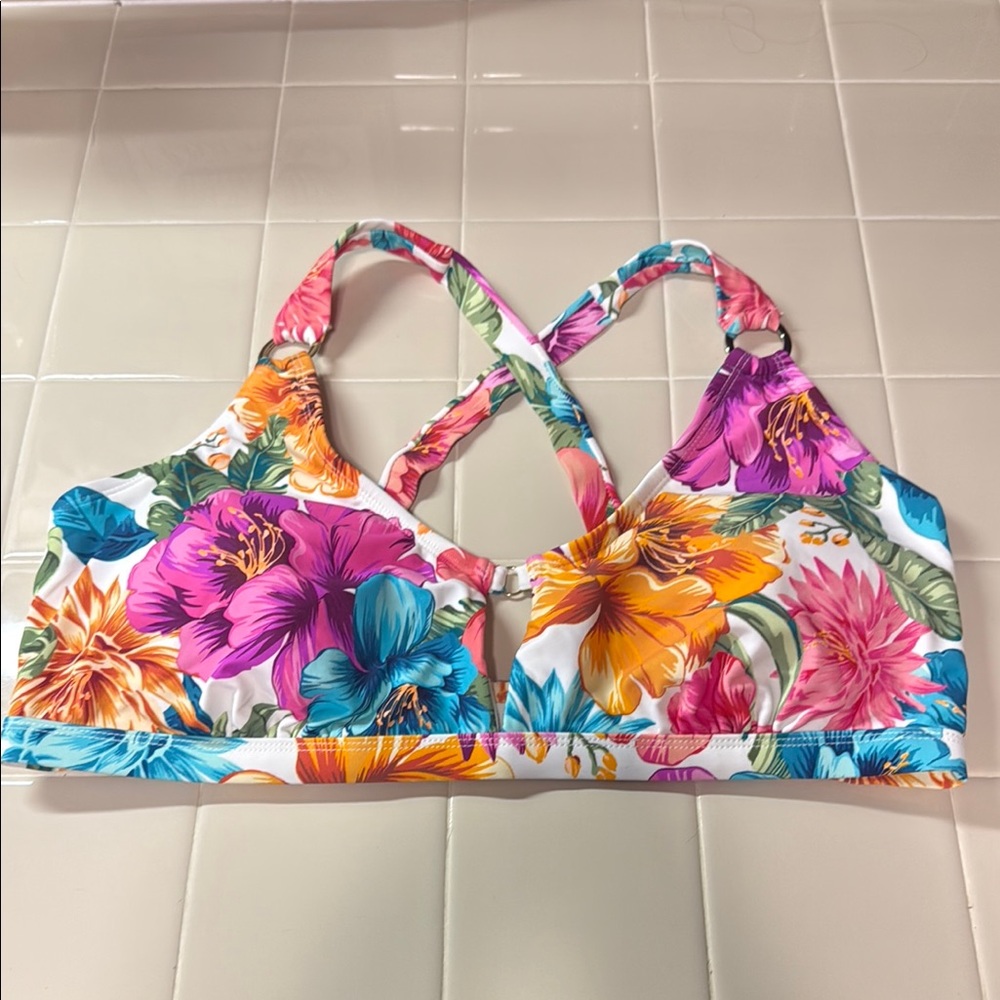Terra & Sky Floral Bikini Top - Multicolor